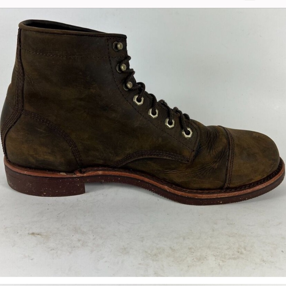 Chippewa LLBean Katahdin Iron Works mens 12 D Engineer cap boots brown leather